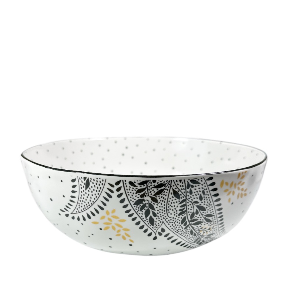 NEW Portmeirion ARTISANNE NOIR PAISLEY NOODLE SERVING BOWL